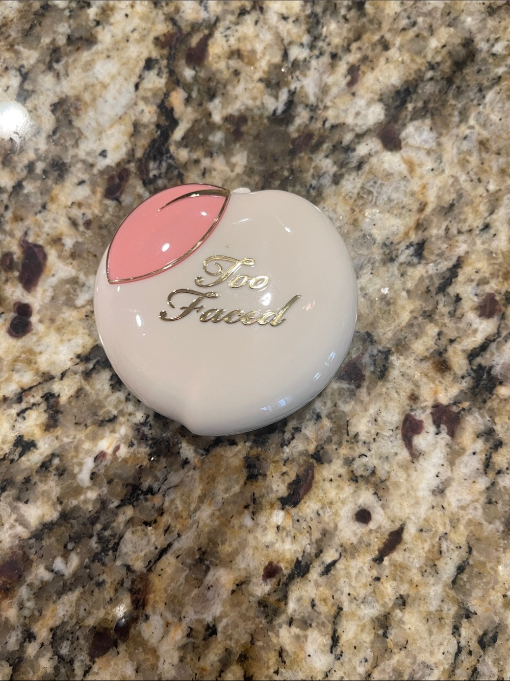 RARE & DISCONTINUED Too Faced Peach Compact - White & Pink Accent
